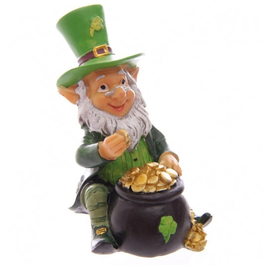 Leprechaun avec chaudron de pièces d'or